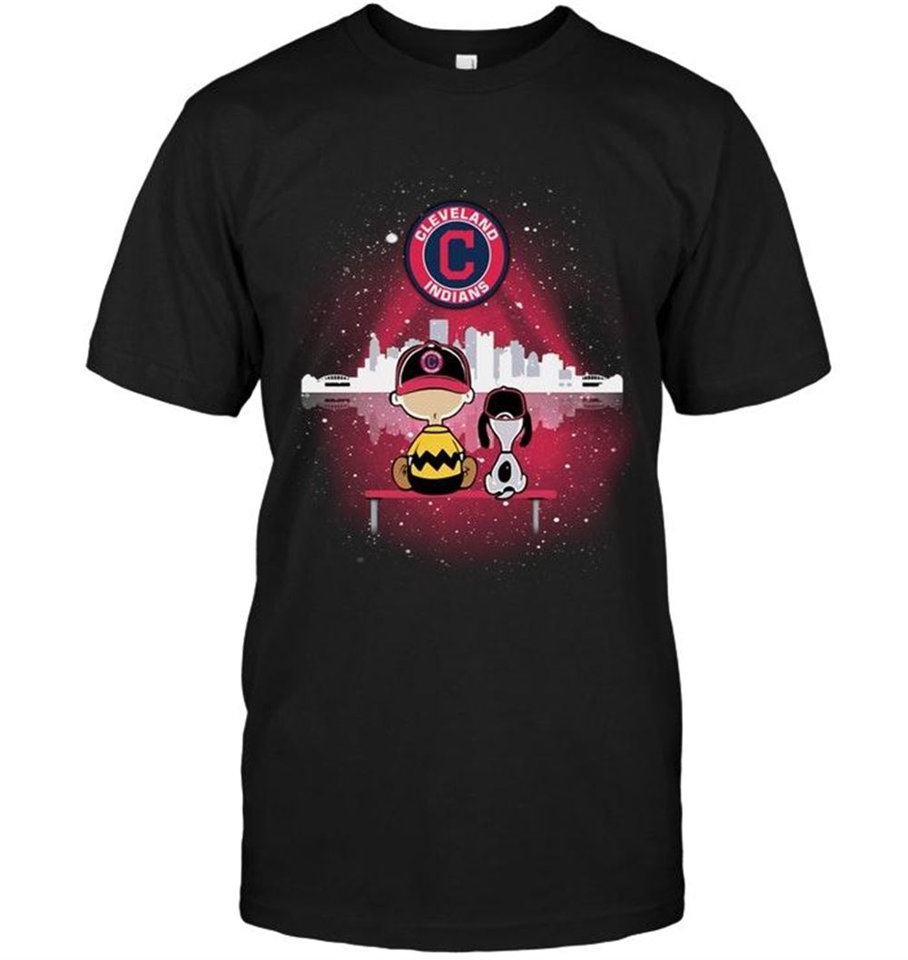 Limited Editon Mlb Cleveland Indians Snoopy Watch Cleveland Indians City Star Light Shirt 