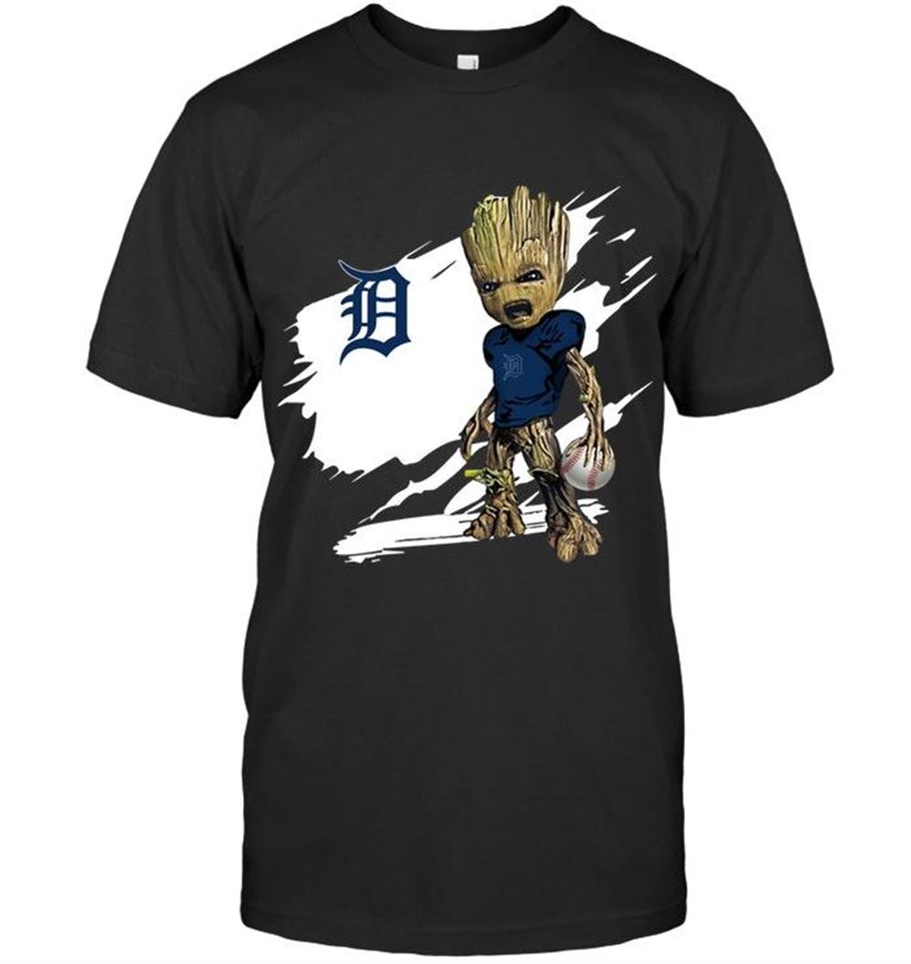 High Quality Mlb Detroit Tigers Angry Baby Groot Ripped Shirt 