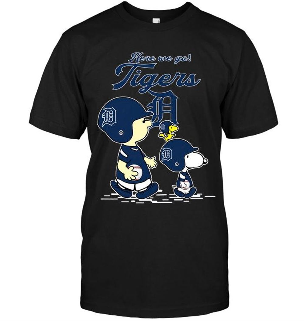 Happy Mlb Detroit Tigers Here We Go Detroit Tigers Snoopy Shirt Shirt 