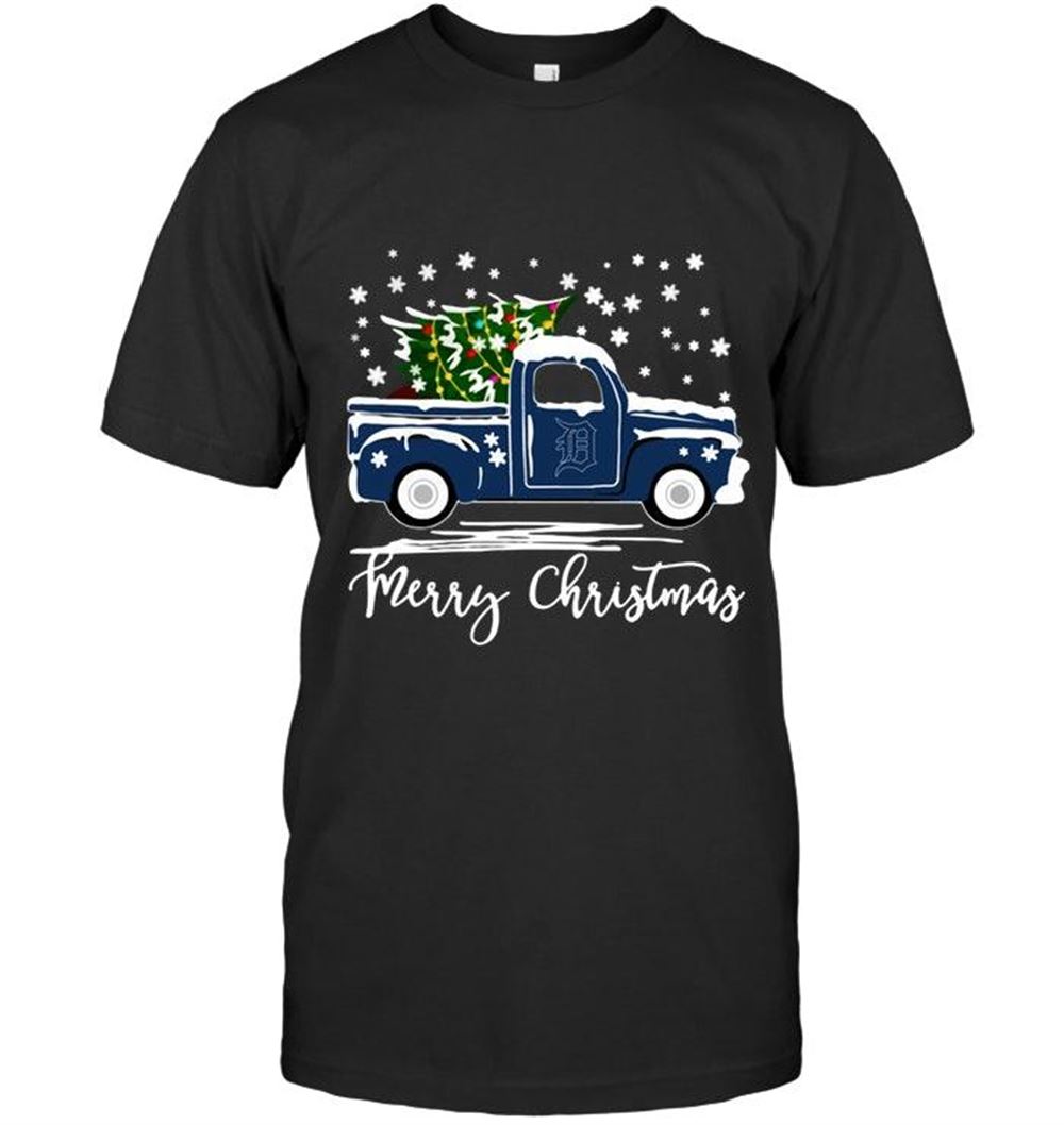 Attractive Mlb Detroit Tigers Merry Christmas Christmas Tree Truck T Shirt 