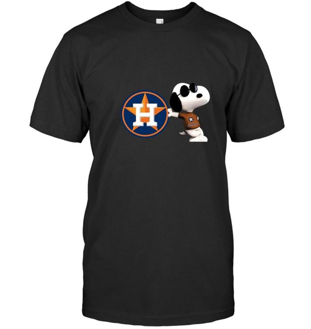 Interesting Mlb Houston Astros Snoopy Sun Glasses Proud Fan Shirt 