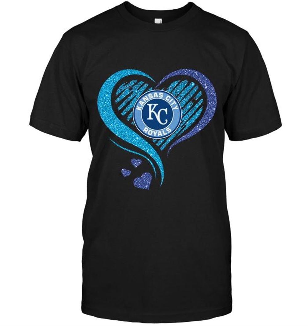 Amazing Mlb Kansas City Royals Heart Glittering Shirt 