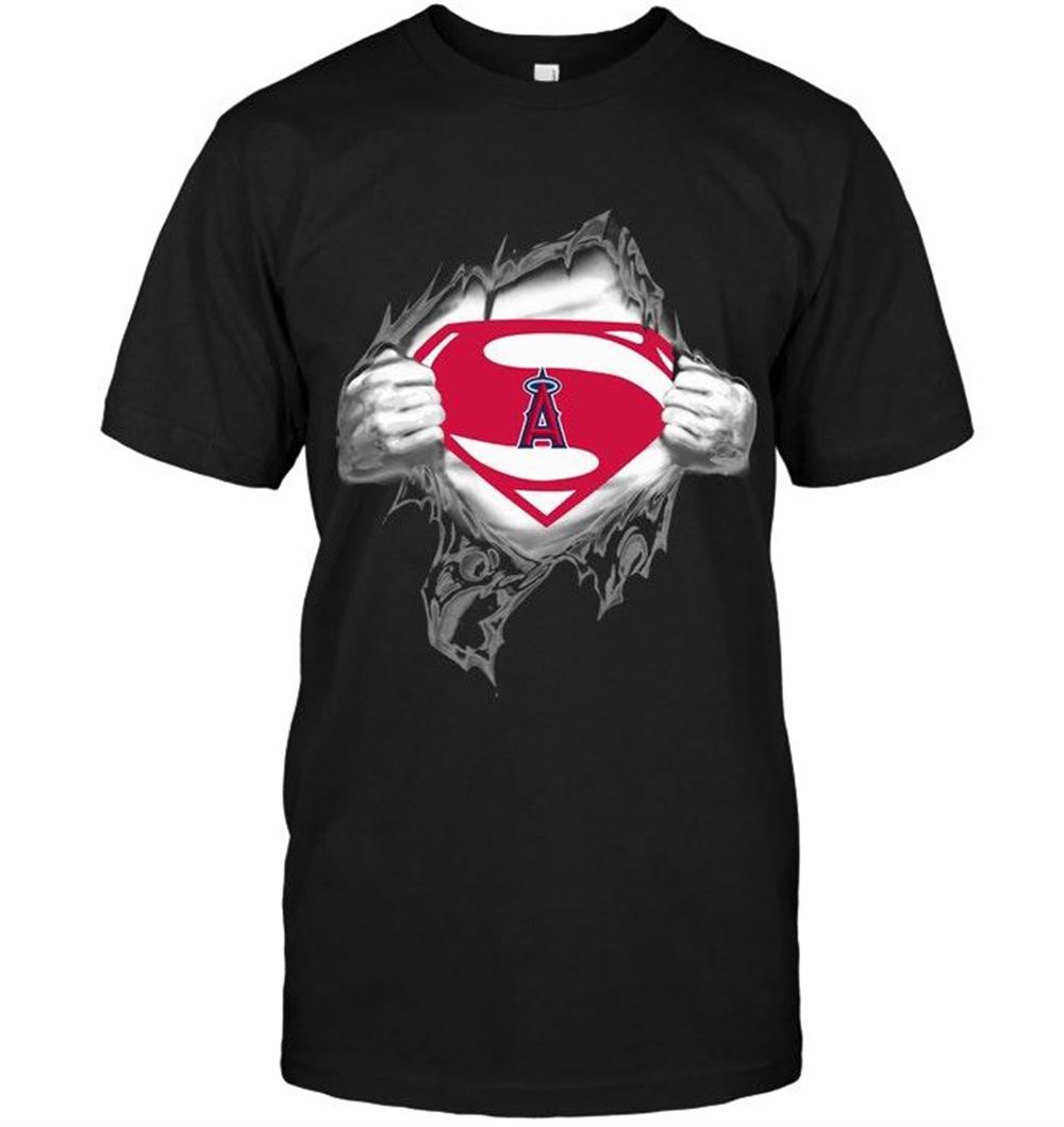 Attractive Mlb Los Angeles Angels Superman Ripped Shirt 