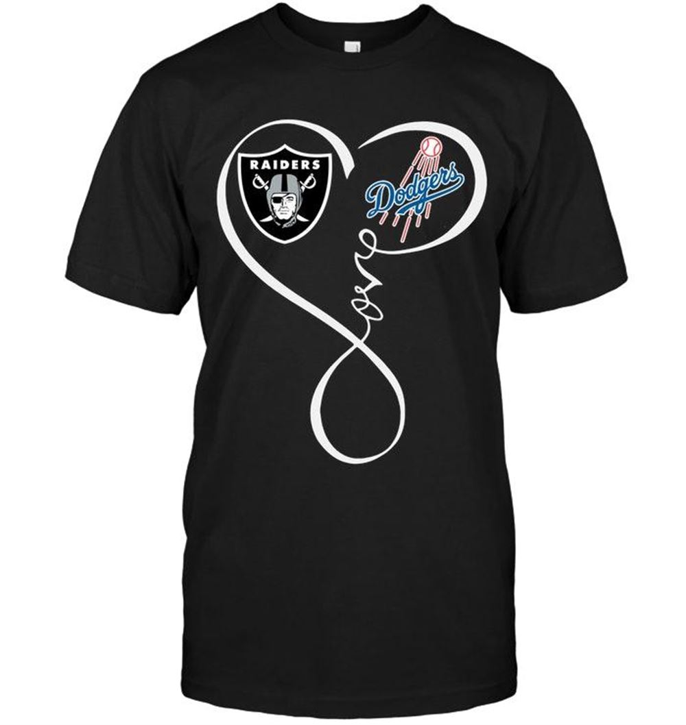 Special Mlb Los Angeles Dodgers Oakland Raiders Los Angeles Dodgers Love Heart Shirt 