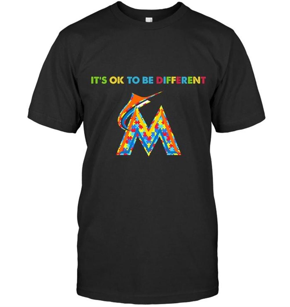 Great Mlb Miami Marlins Autism Its Okie To Be Different T Shirt 