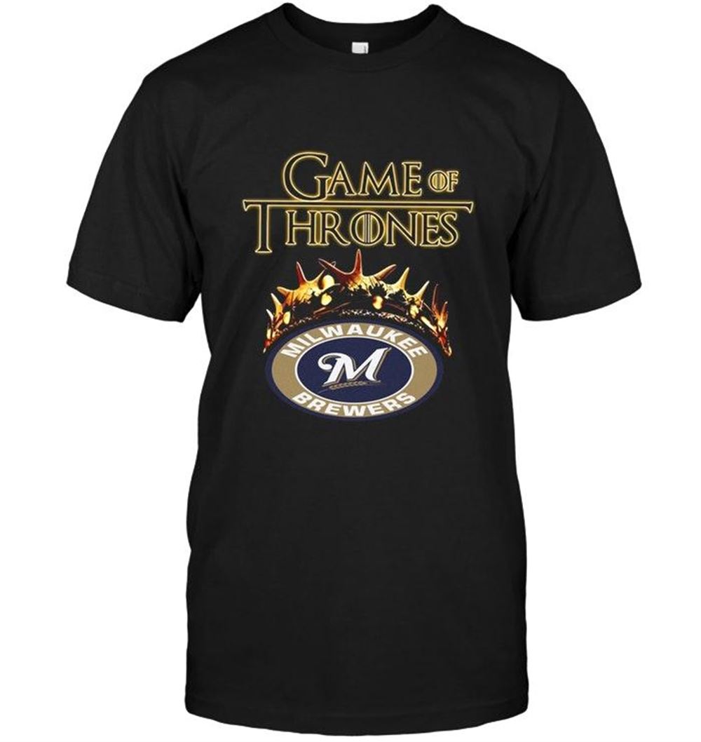Attractive Mlb Milwaukee Brewers Game Of Thrones Crown Shirt Black 