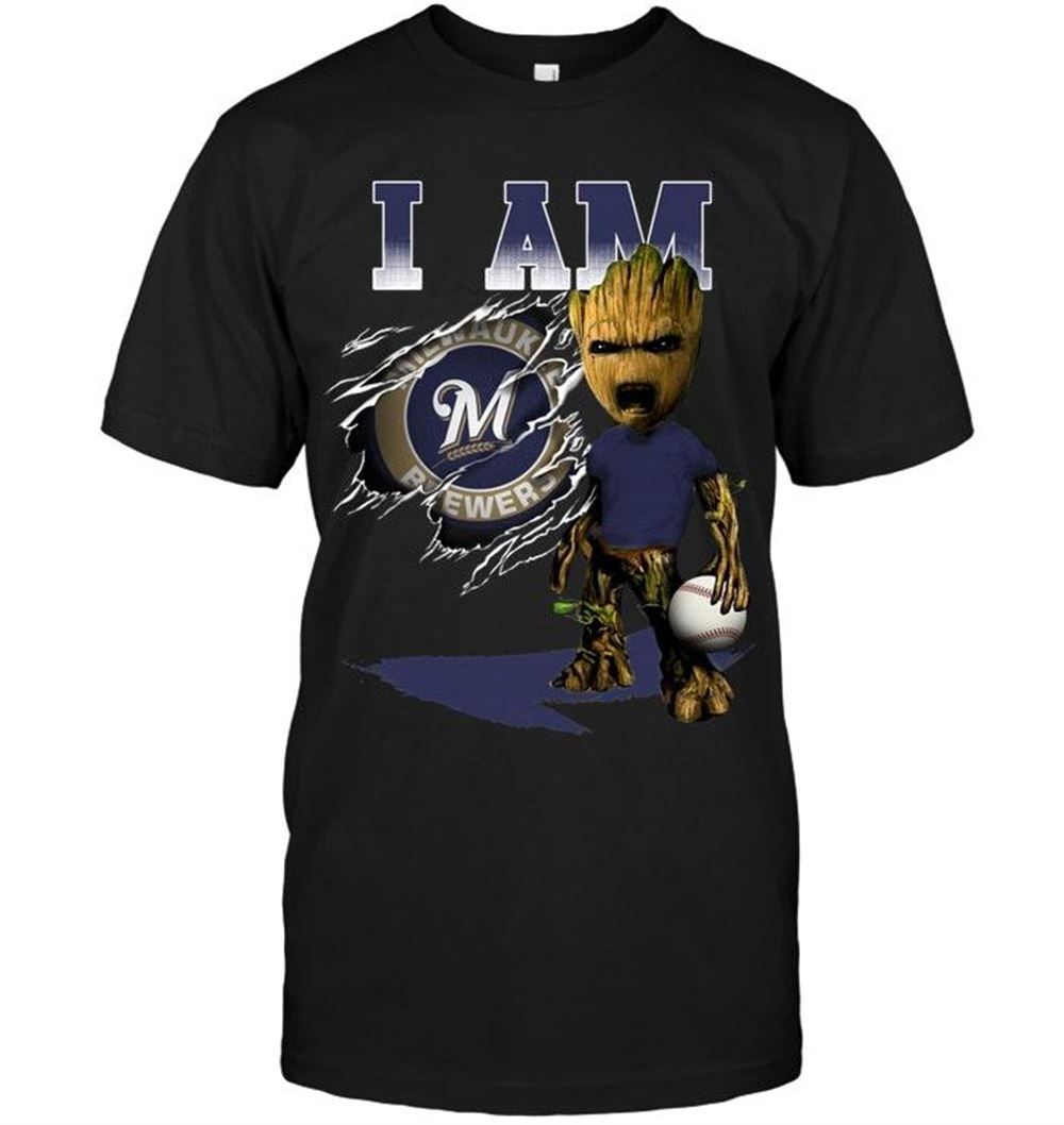 Limited Editon Mlb Milwaukee Brewers I Am Milwaukee Brewers Groot Shirt 