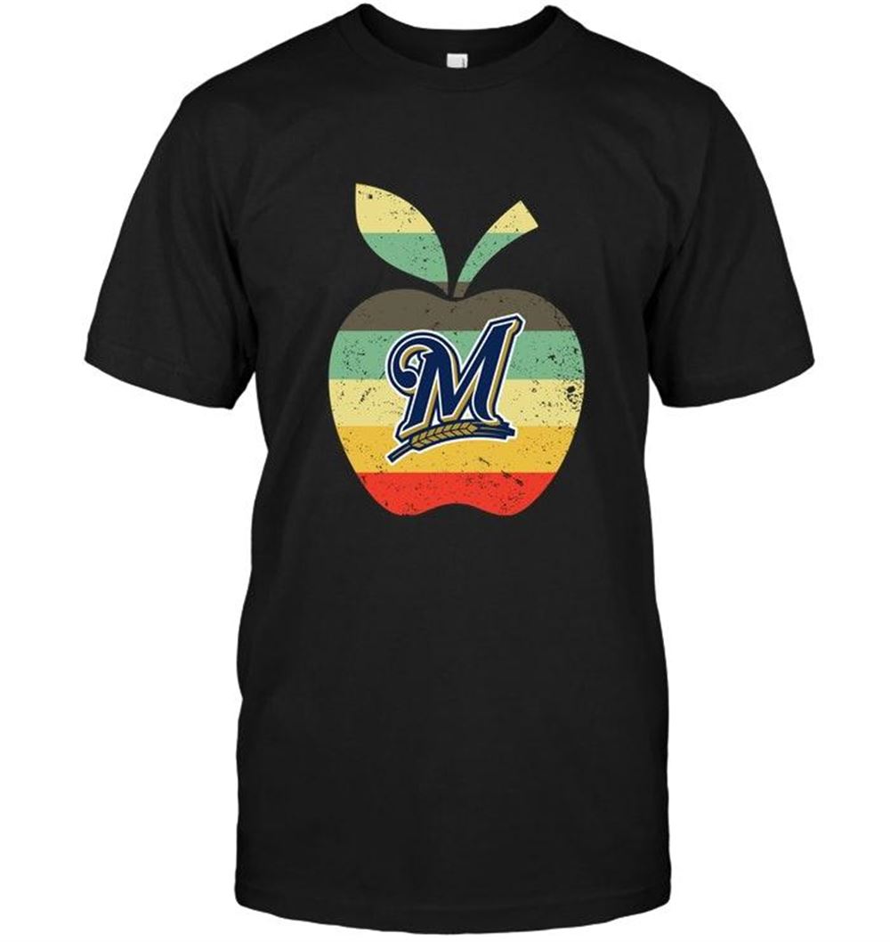 Gifts Mlb Milwaukee Brewers Teacher Apple Retro Shirt 
