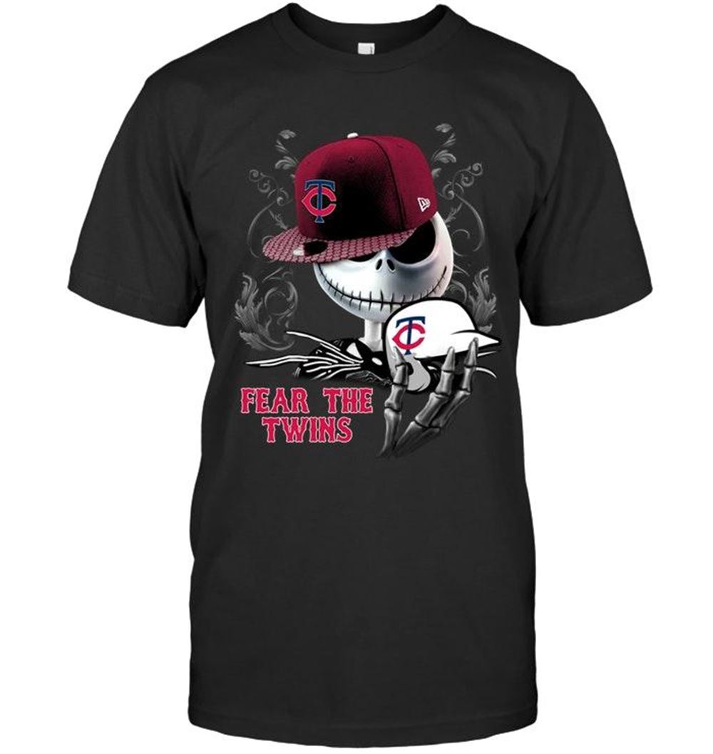 Promotions Mlb Minnesota Twins Fear The Minnesota Twins Jack Skellington Fan Shirt 