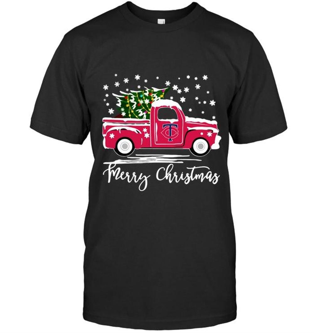 Promotions Mlb Minnesota Twins Merry Christmas Christmas Tree Truck T Shirt 