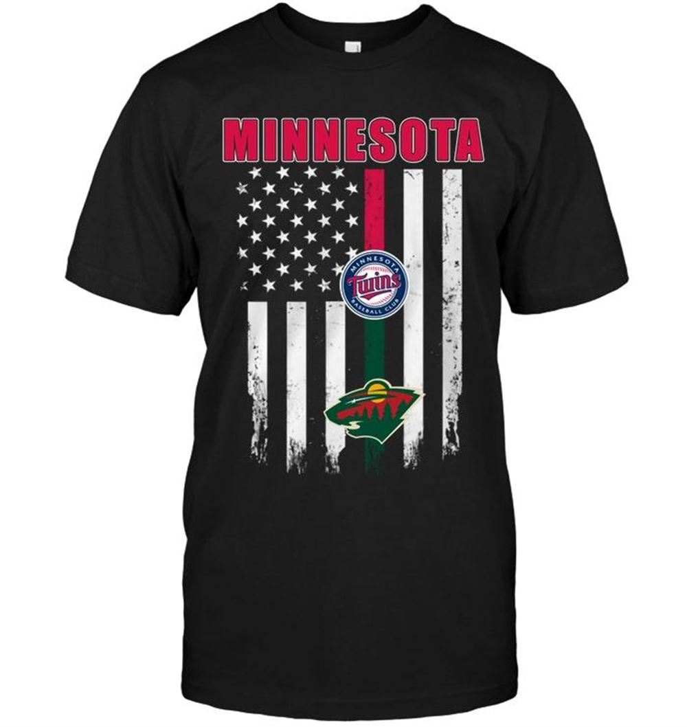 High Quality Mlb Minnesota Twins Minnesota Minnesota Twins Minnesota Wild American Flag Shirt 