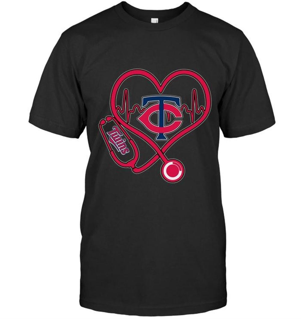 Best Mlb Minnesota Twins Nurse Scope Love Heartbeat Shirt 