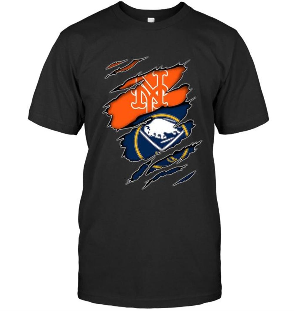 Promotions Mlb New York Mets And Buffalo Sabres Layer Under Ripped Shirt 