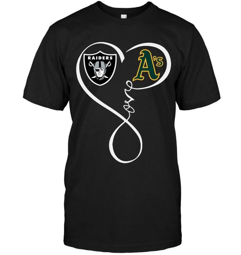 Great Mlb Oakland Athletics Oakland Raiders Oakland Athletics Love Heart Shirt White 
