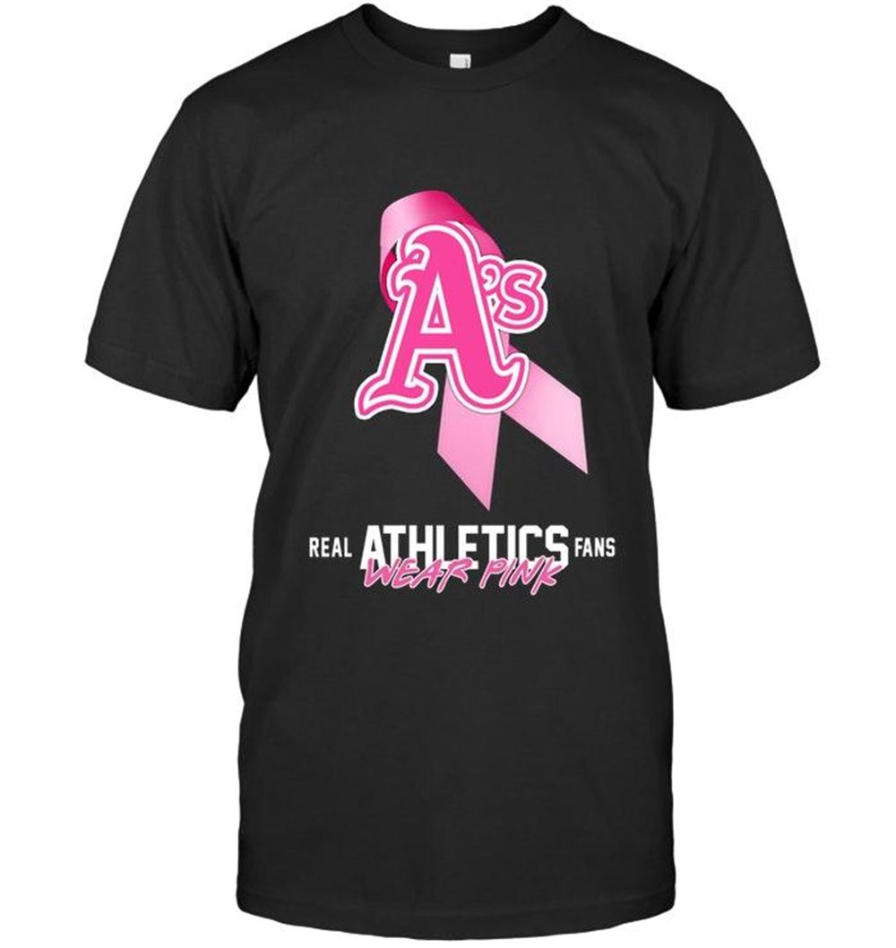 Promotions Mlb Oakland Athletics Real Fans Wear Pink Br East Cancer Support Shirt 