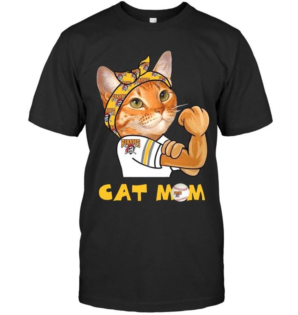 Promotions Mlb Pittsburgh Pirates Cat Mom Strong Mom For Fan T Shirt 