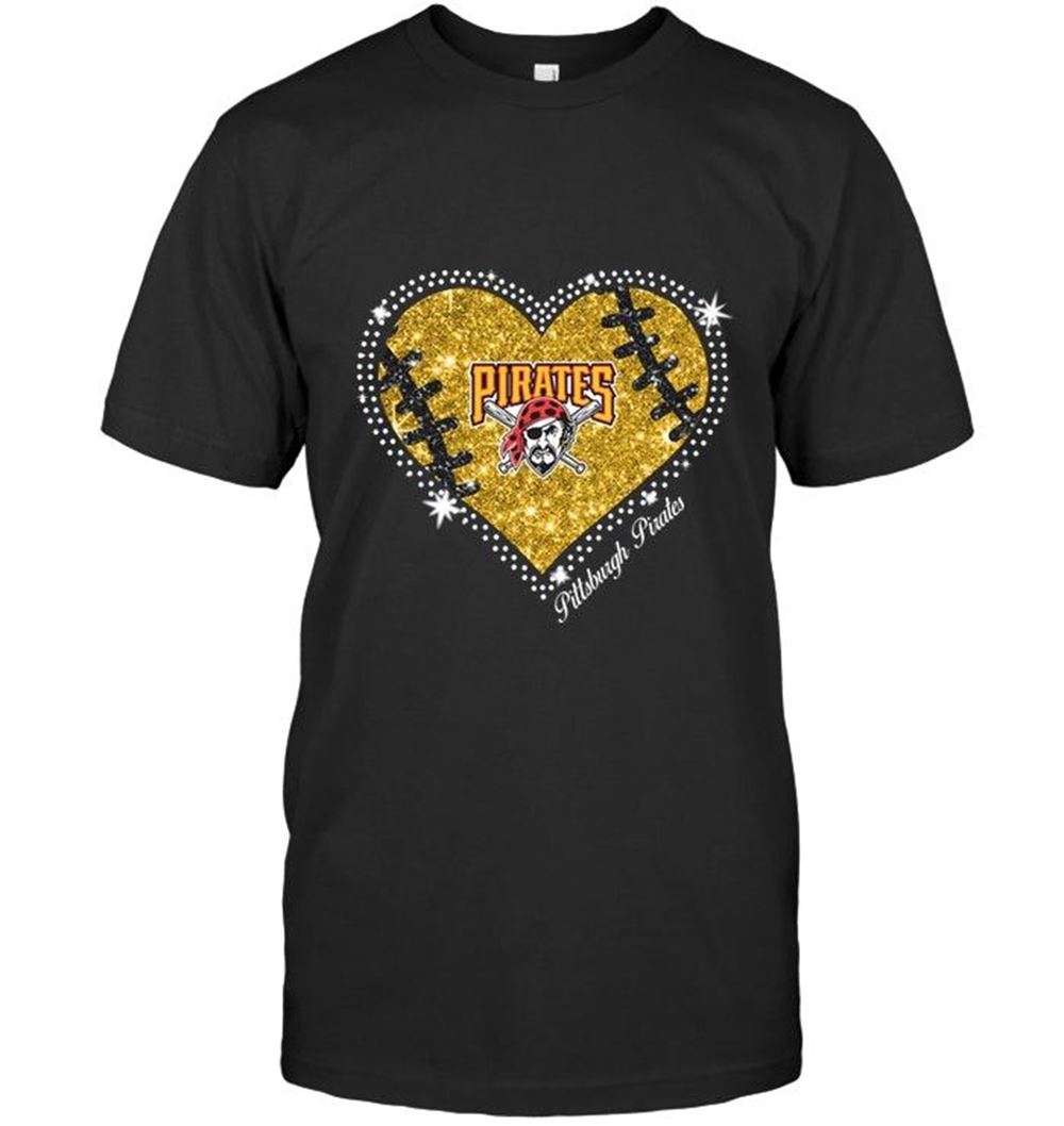 Awesome Mlb Pittsburgh Pirates Heart Glitter Pattern Fan Shirt 