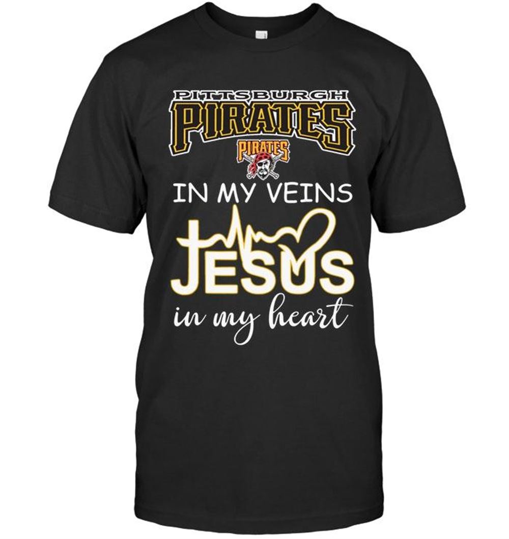 Amazing Mlb Pittsburgh Pirates In My Veins Jesus In My Heart Shirt 