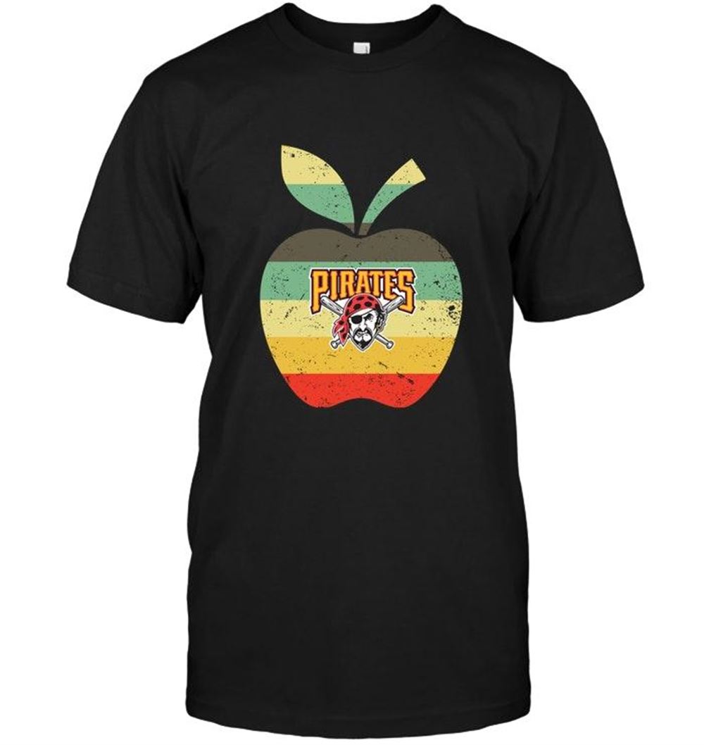 Best Mlb Pittsburgh Pirates Teacher Apple Retro Shirt 