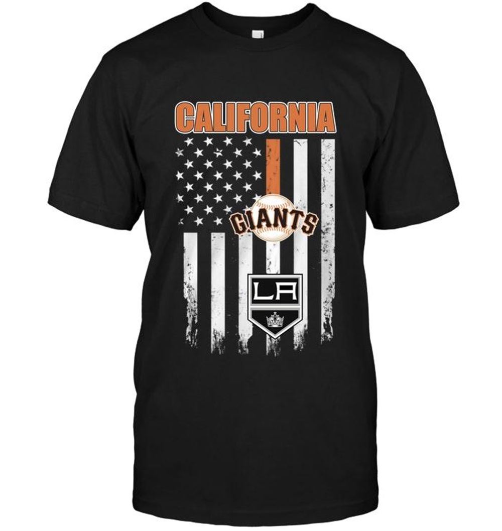 High Quality Mlb San Diego Padres California San Francisco Giants Los Angeles Kings American Flag Shirt 