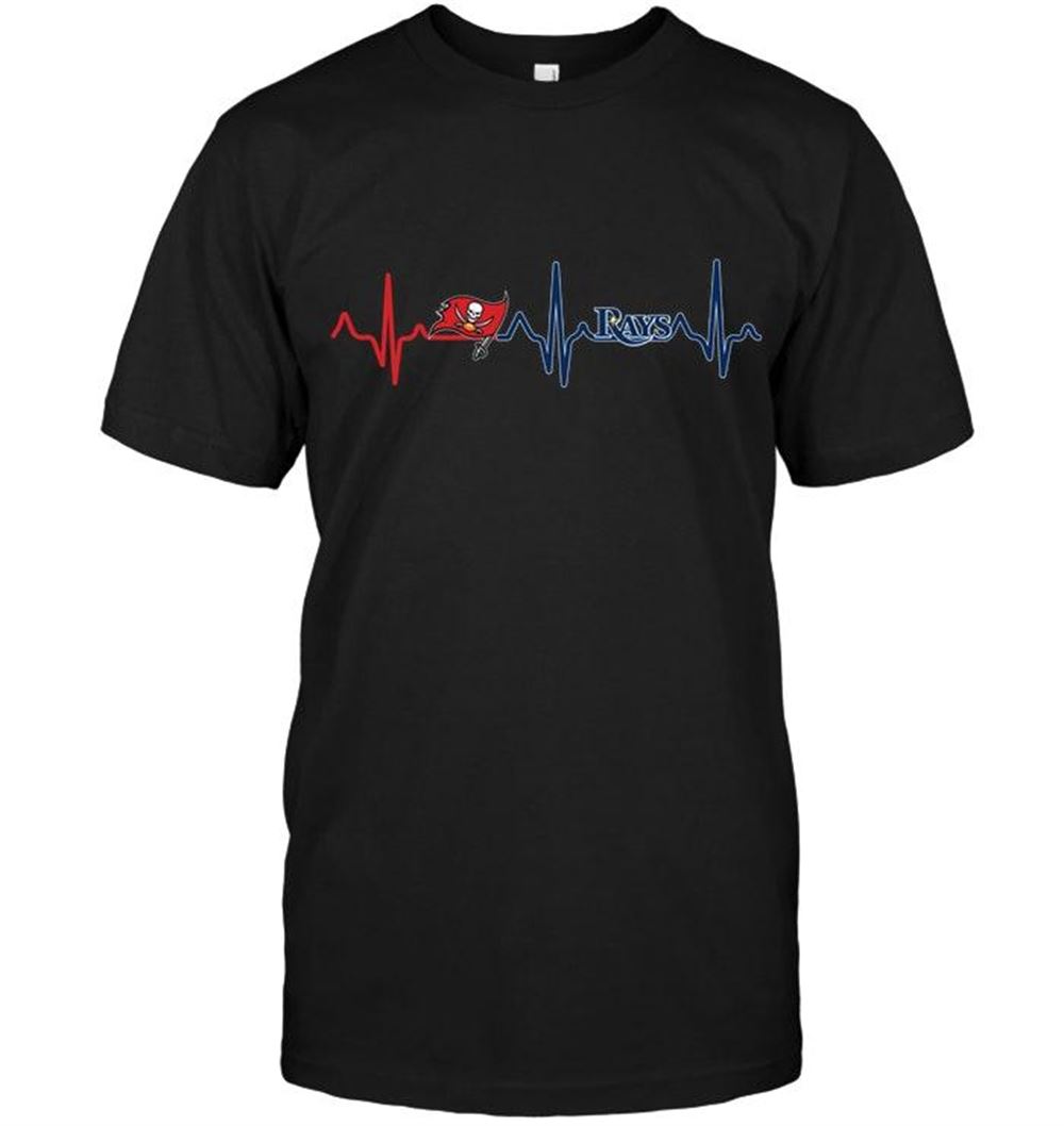 Limited Editon Mlb Tampa Bay Rays Tampa Bay Buccaneers Tampa Bay Rays Heartbeat Shirt 
