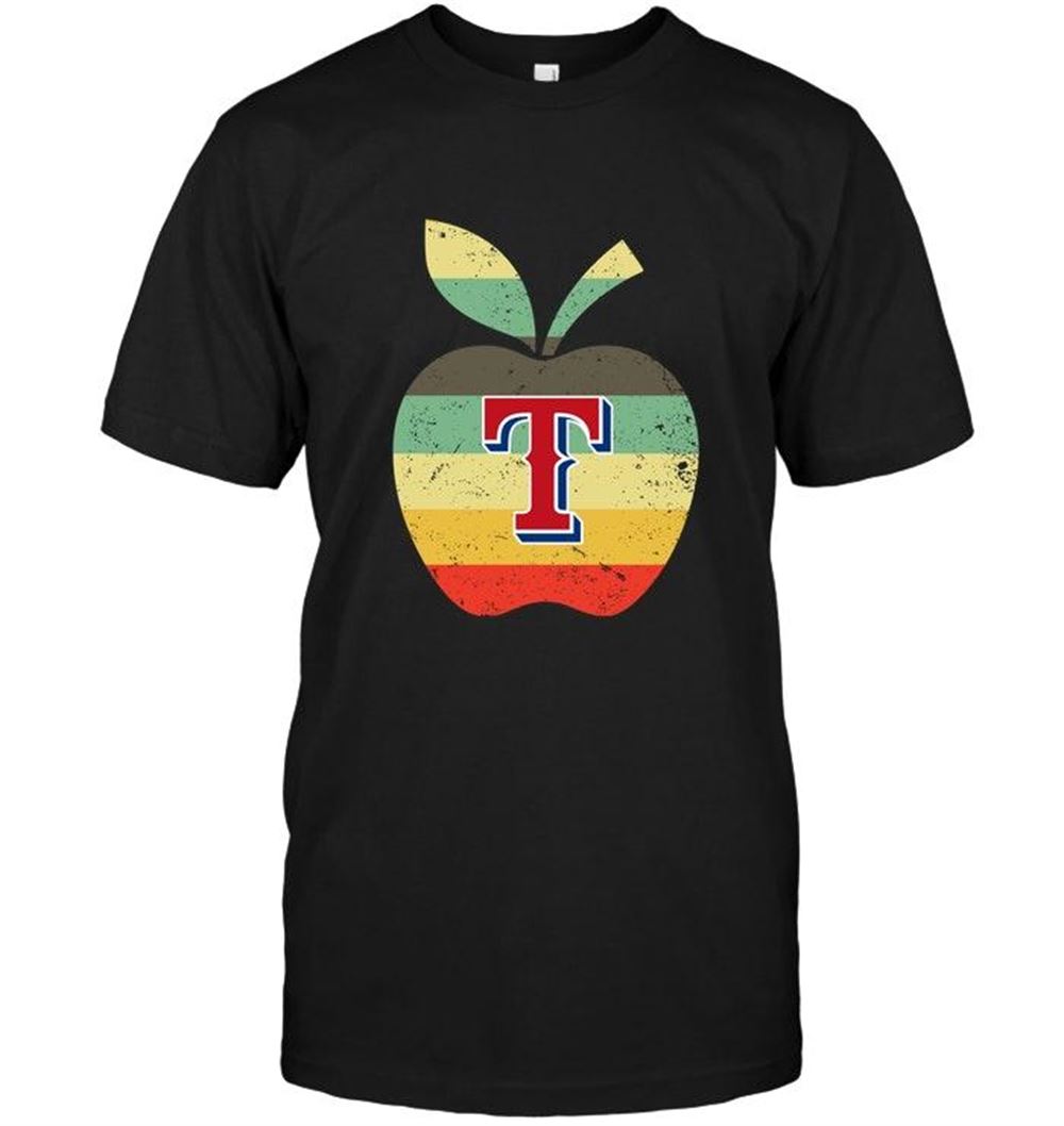 Amazing Mlb Texas Rangers Teacher Apple Retro Shirt – Copy Black 