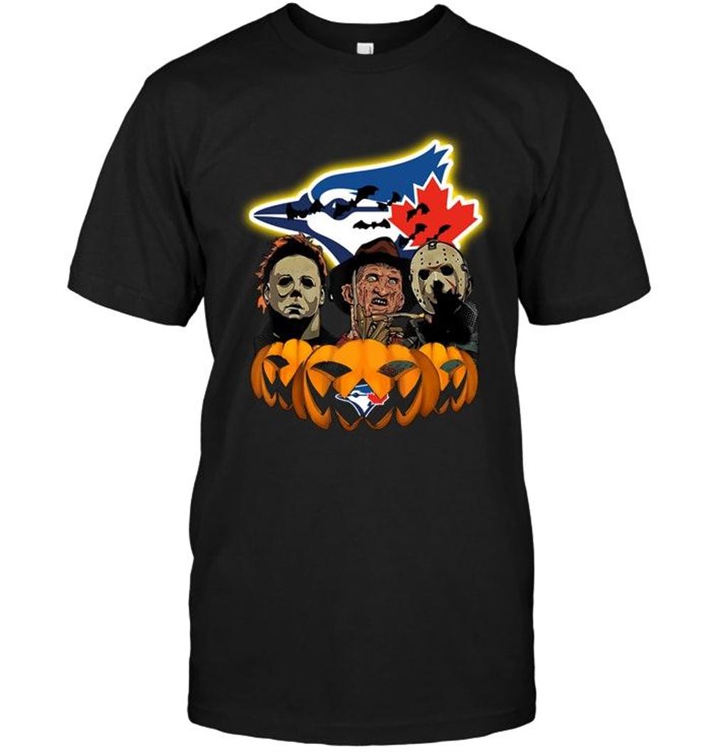 High Quality Mlb Toronto Blue Jays Halloween Michael Myers Freddy Krueger Jason Pumpkin Shirt 