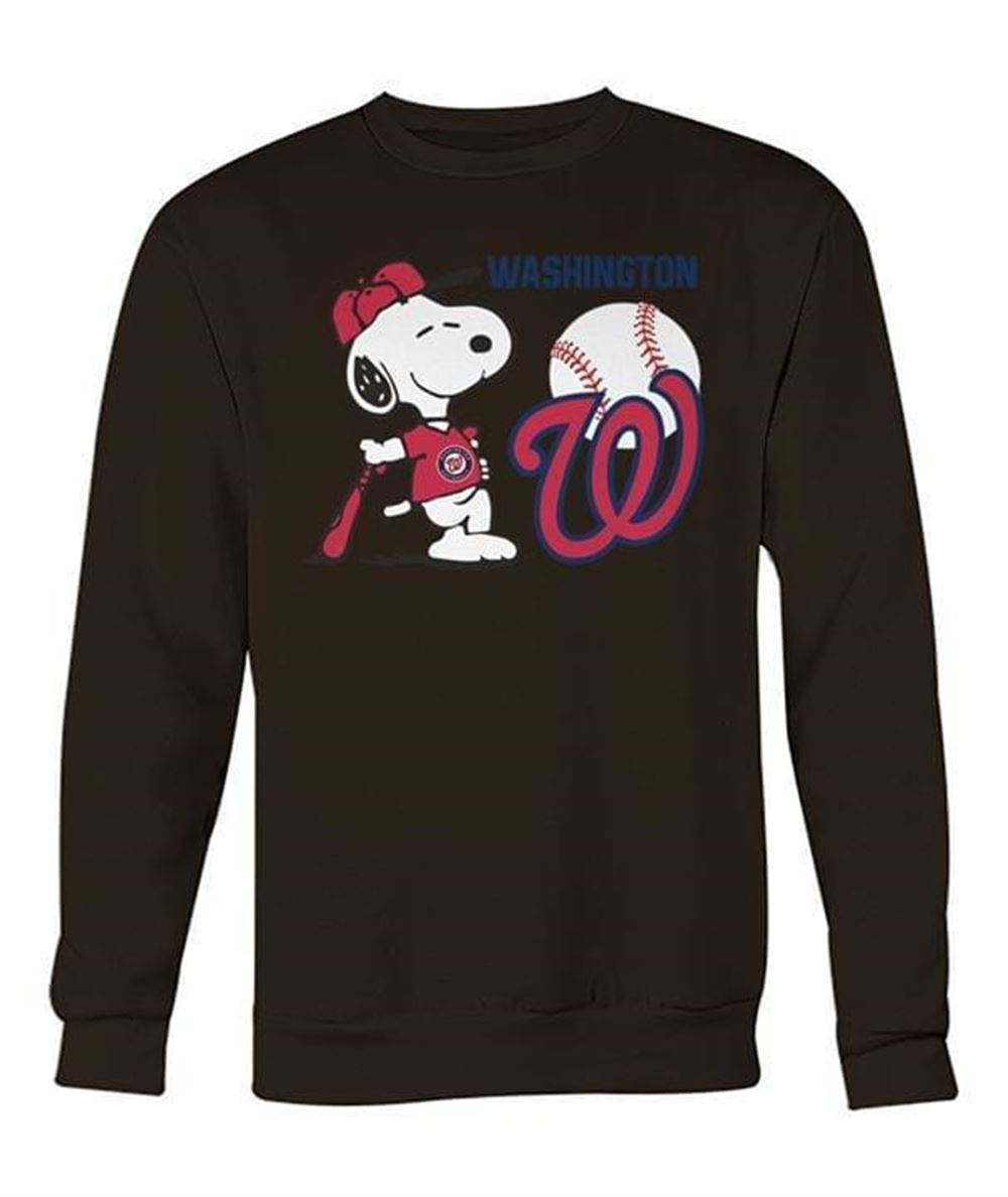 Interesting Mlb Washington Nationals Snoopy Loves Washington Nationals Mlb Sweatshirt 