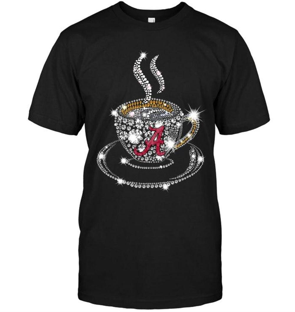 Amazing Ncaa Alabama Crimson Tide Coffee Cup Diamond Glitter Shirt 
