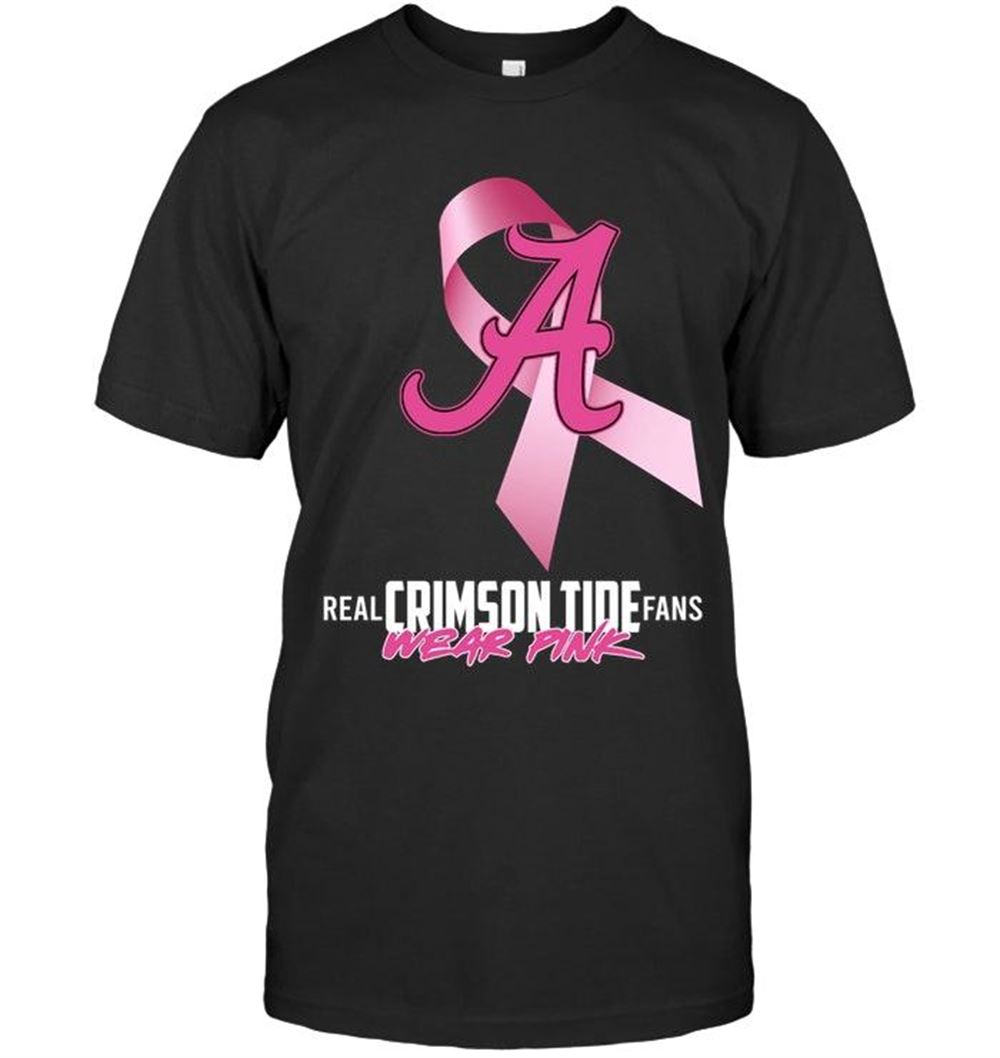 Promotions Ncaa Alabama Crimson Tide Real Fans Wear Pink Br East Cancer Support Shirt 