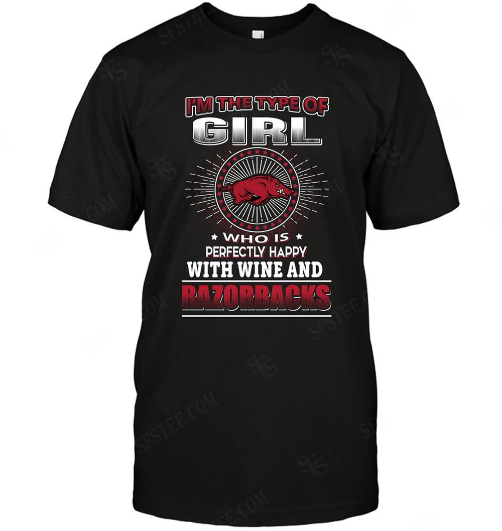 Gifts Ncaa Arkansas Razorbacks Girl Loves Wine 