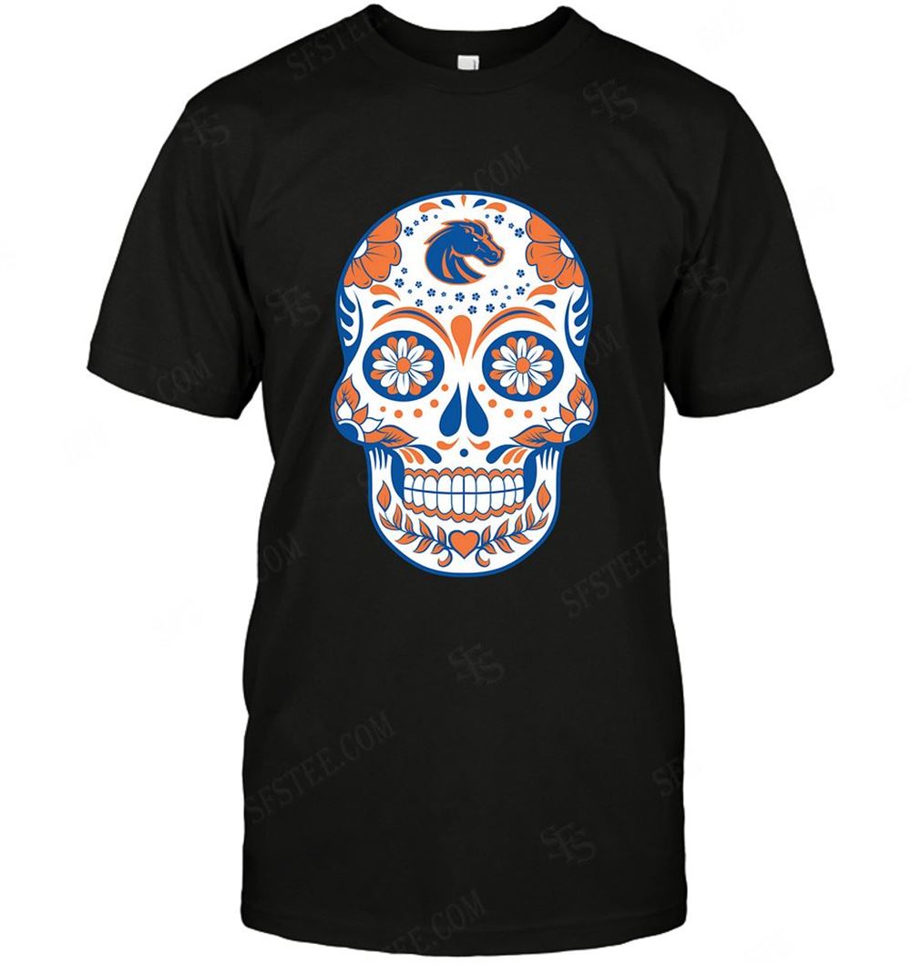 Great Ncaa Boise State Broncos Skull Rock With Flower 