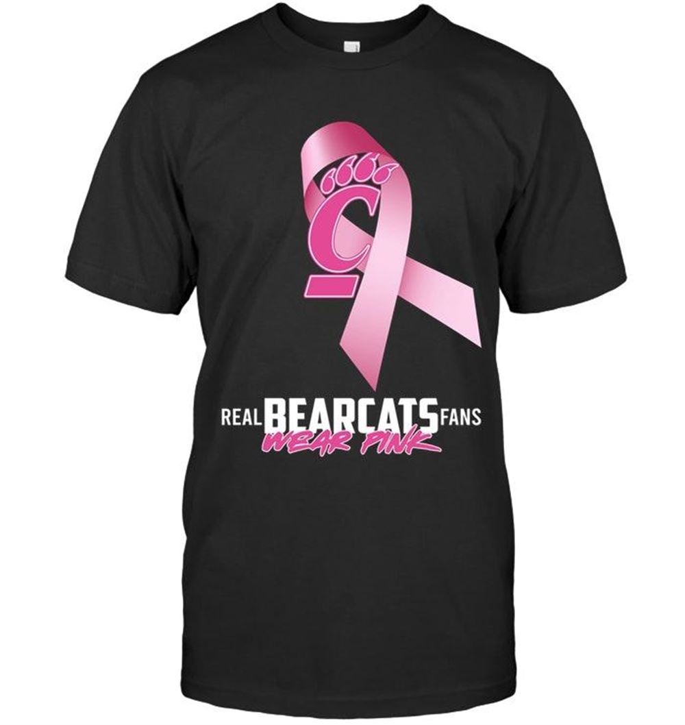 Gifts Ncaa Cincinnati Bearcats Real Fans Wear Pink Br East Cancer Support Shirt 