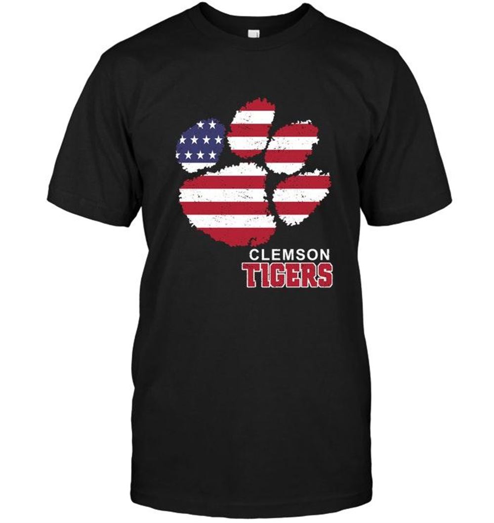 Awesome Ncaa Clemson Tigers 4th July Independence Day American Flag Shirt 