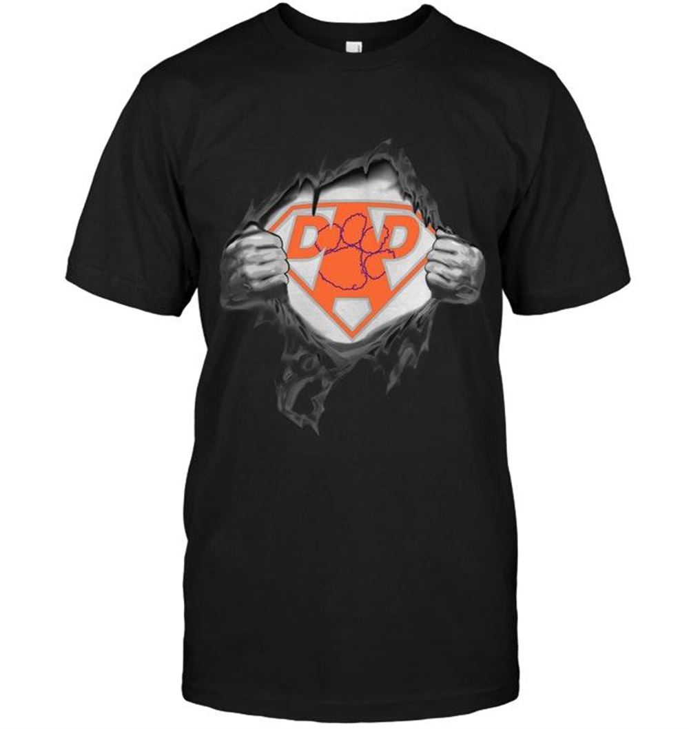 Awesome Ncaa Clemson Tigers Dad Superman Shirt 