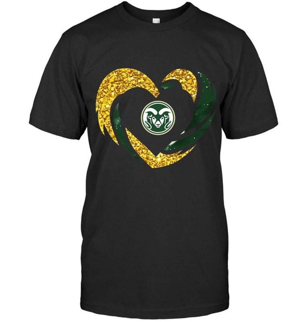 Promotions Ncaa Colorado State Rams Heart Love Golden Glitter Pattern Hurricane Shirt 