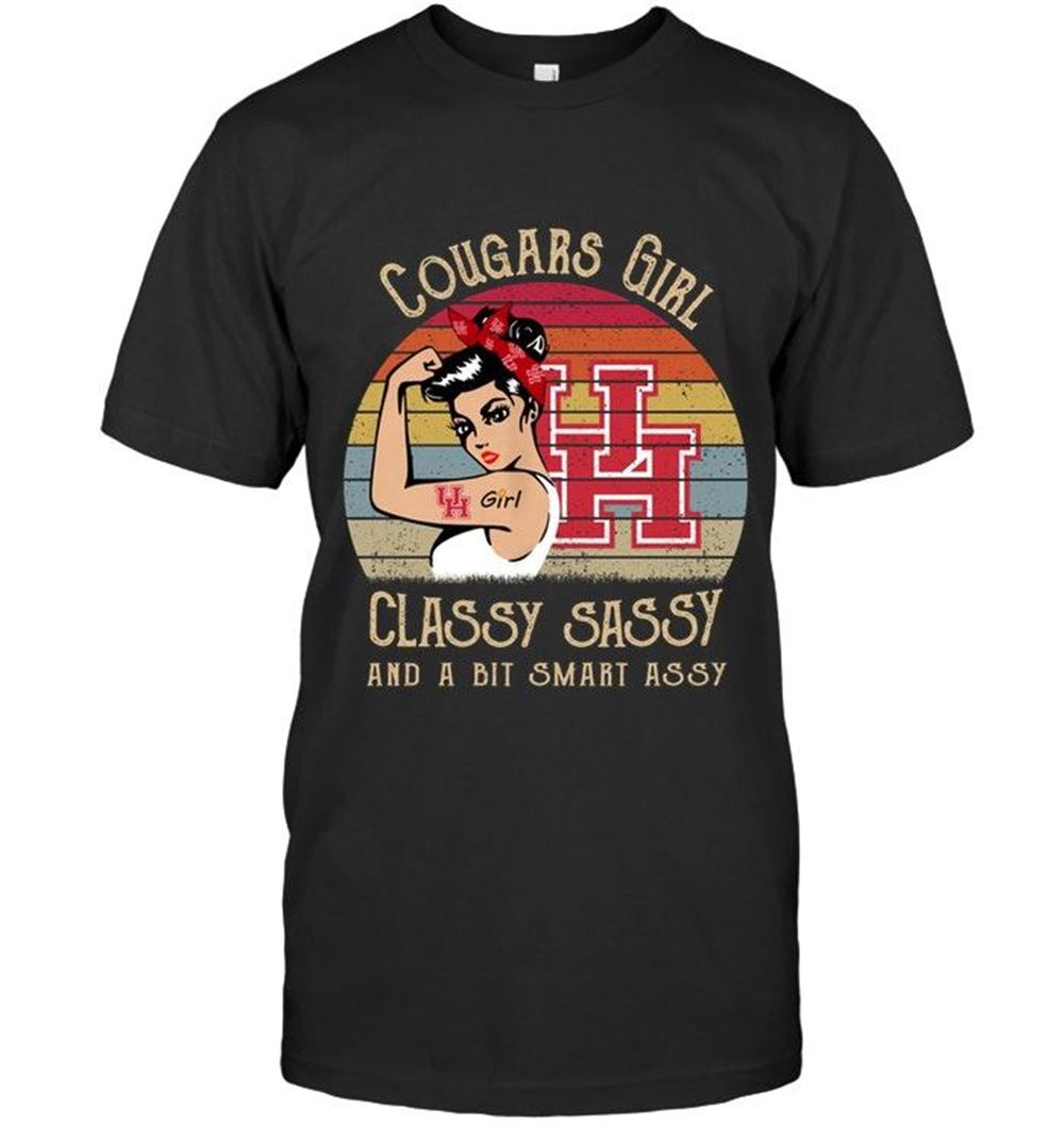 Gifts Ncaa Houston Cougars Girl Classy Sasy And A Bit Smart Asy Retro Shirt 