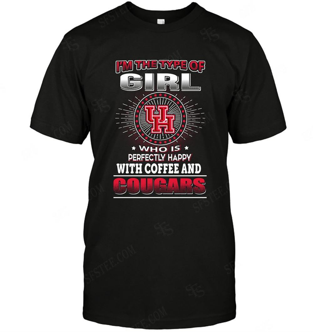 Best Ncaa Houston Cougars Girl Loves Coffee 