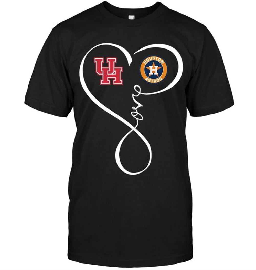 Gifts Ncaa Houston Cougars Houston Astros Love Heart Shirt 