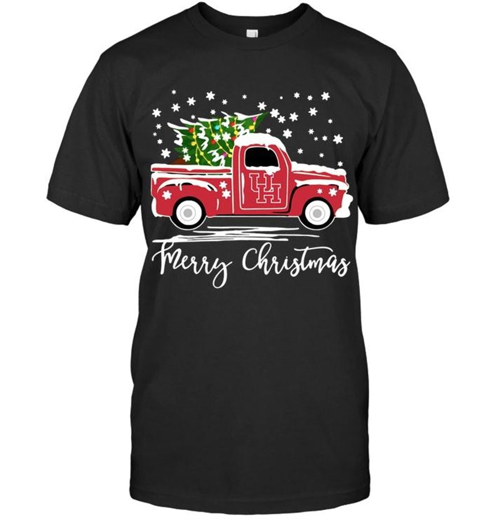Gifts Ncaa Houston Cougars Merry Christmas Christmas Tree Truck T Shirt 