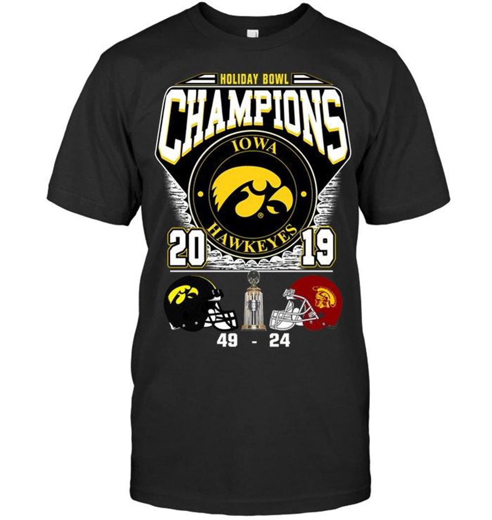 Awesome Ncaa Iowa Hawkeyes Holiday Bowl Champions 2019 T Shirt 