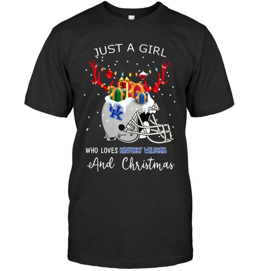 Amazing Ncaa Kentucky Wildcats Just A Girl Who Love Kentucky Wildcats And Christmas Fan Shirt 