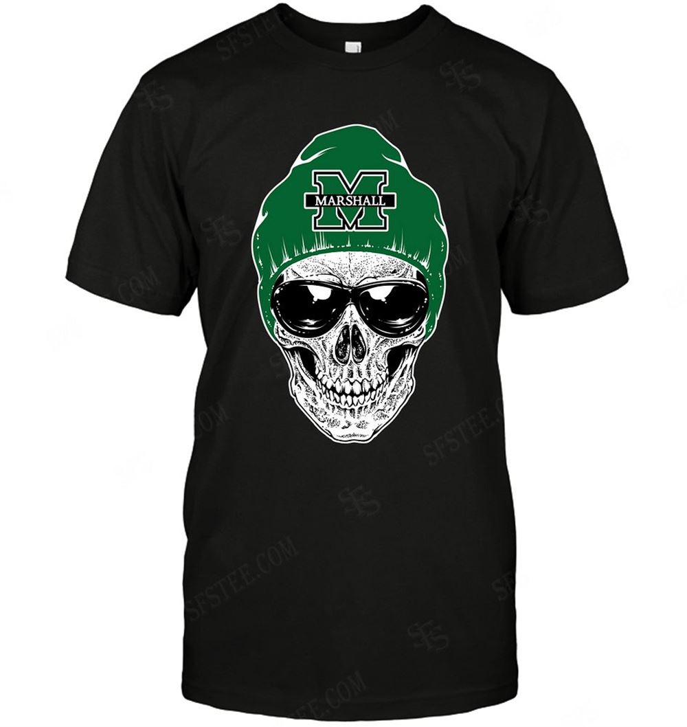 Awesome Ncaa Marshall Thundering Herd Skull Rock With Beanie 