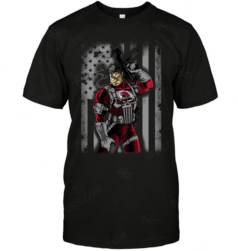 Happy Ncaa Miami Redhawks Punisher Flag Dc Marvel Jersey Superhero Avenger 