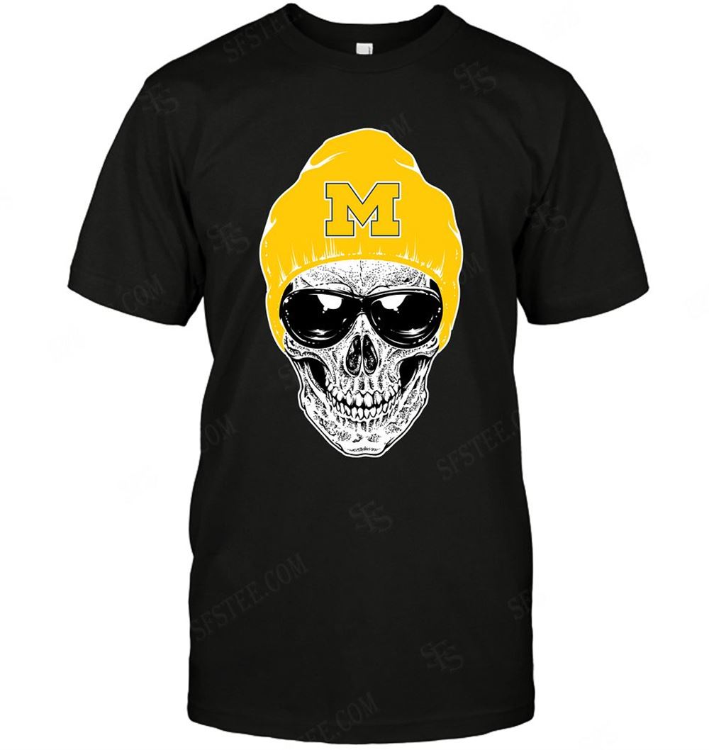 Happy Ncaa Michigan Wolverines Skull Rock With Beanie 