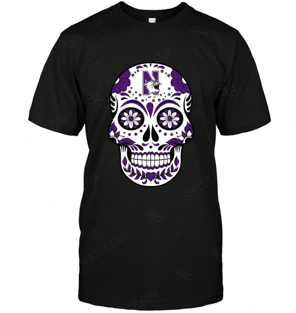 Limited Editon Ncaa Northwestern Wildcats Skull Rock With Flower 