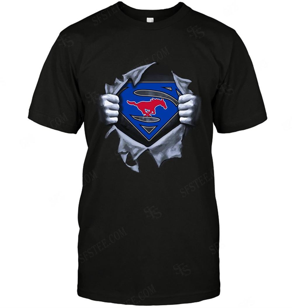 Great Ncaa Smu Mustangs Superman Logo Dc Marvel Jersey Superhero Avenger 