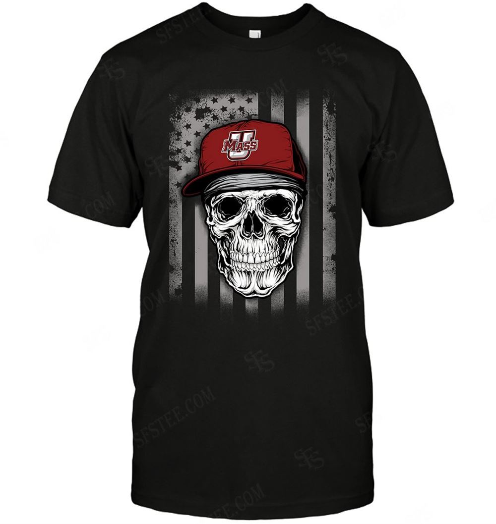 Awesome Ncaa Umass Minutemen Skull Rock With Hat 