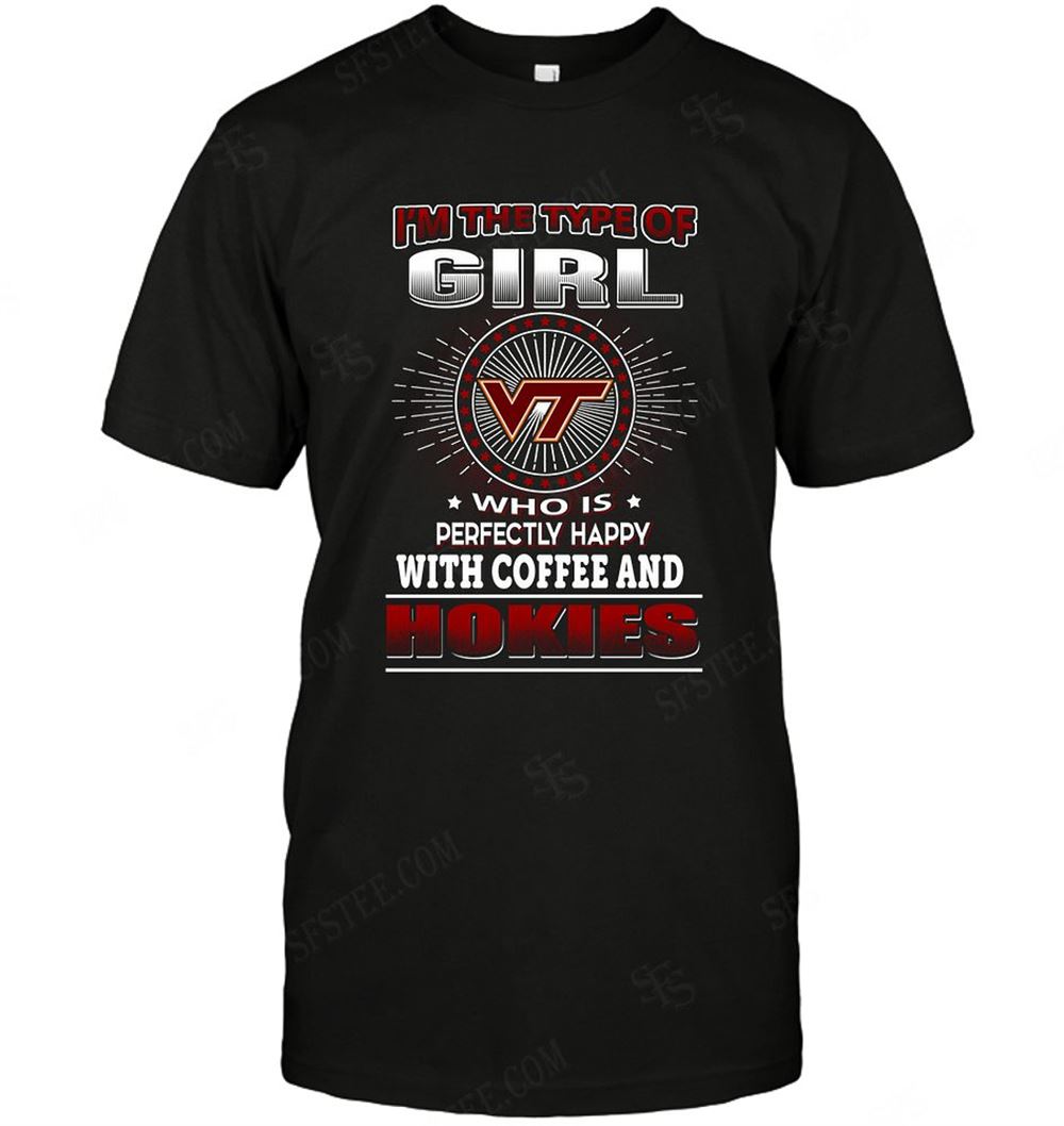 Happy Ncaa Virginia Tech Hokies Girl Loves Coffee 