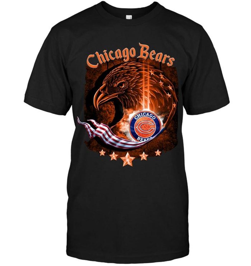 Gifts Nfl Chicago Bears Eagle American Flag Shirt 